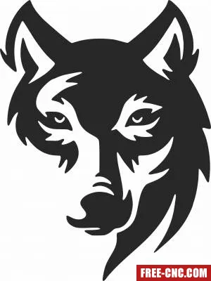 Wolf face clipart - Download free dxf for cnc plasma cutting