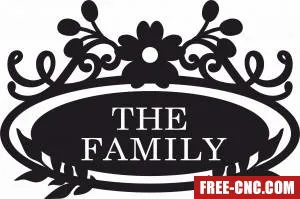 Family name wall sign home decor - Download free dxf for cnc plasma cutting