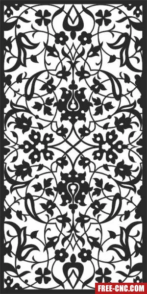 Decorative panel screen floral pattern - free dxf download