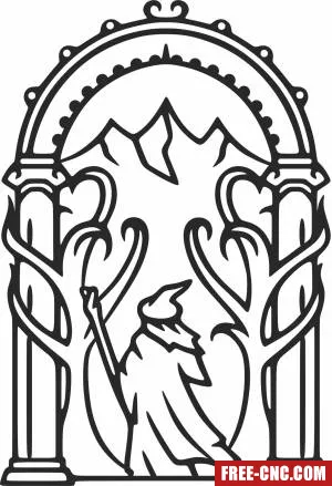 Door of durin lord of the rings - Download free dxf for cnc plasma cutting