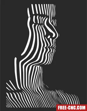 3d woman wall art decor - Download free dxf for cnc plasma cutting