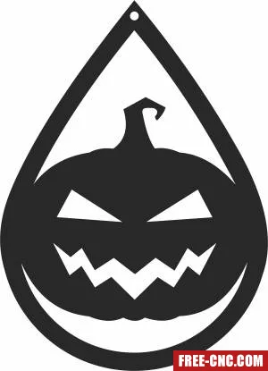 Halloween pampking ornament silhouette - Free dxf files ready to cut