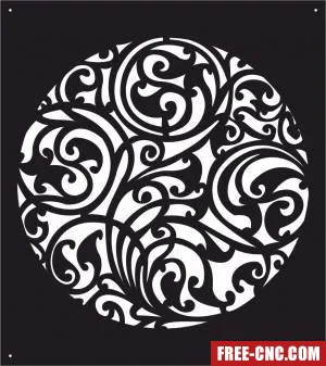 Decorative panel screen pattern floral - Free dxf download