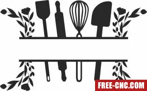 Kitchen monogram wall decor - Download free dxf for cnc plasma cutting