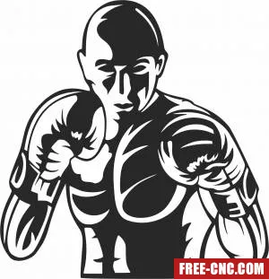 Boxer boxing clipart - Download free dxf for cnc plasma cutting