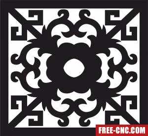 Decorative door panel wall screen pattern - Free dxf for laser cutting and plasma