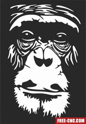 Gorilla face wall decor - Free dxf files ready to cut