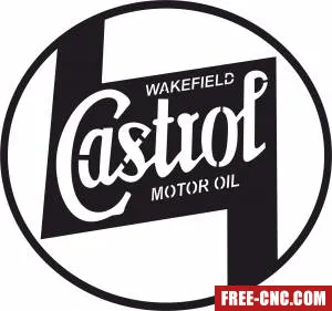 Castrol motor oil logo wakefield retro sign - Free dxf for laser cutting and plasma