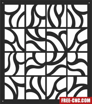 Pattern screen wall screen door wall door - Free dxf download