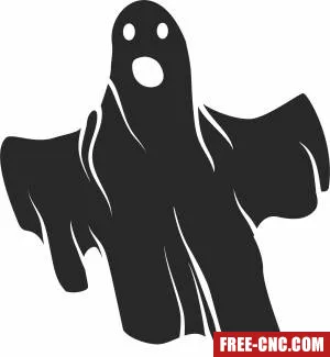 Scary halloween ghost silhouette - Free dxf files ready to cut