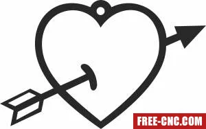 Heart with arrow ornament - Free dxf for laser cutting and plasma