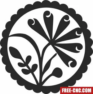 Flower wall art decor - Download free dxf for cnc plasma cutting