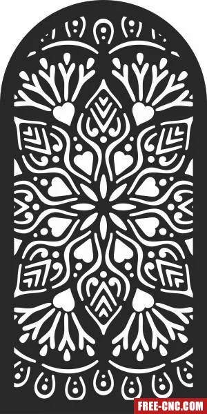 Decorative door pattern screen pattern - Free dxf files ready to cut