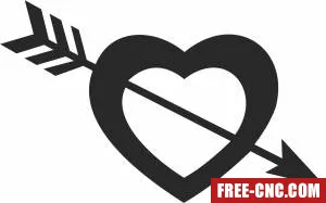 Heart arrow love sign - Download free dxf for cnc plasma cutting