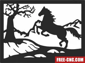 Horse scene wall art - Free dxf for laser cutting and plasma