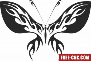Butterfly clipart - Free dxf for laser cutting and plasma