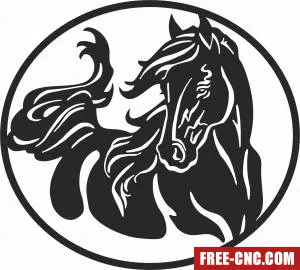 Horse clipart decor - Free dxf download