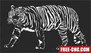 Hunting tiger decor art animal - Free dxf for laser cutting and plasma