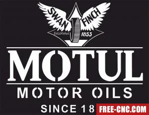 Motul motor oil logo retro sign - Download free dxf for cnc plasma cutting