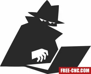 Spy theft vector silhouette - Free dxf files ready to cut