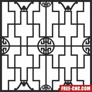 Screen decorative wall screen wall pattern screen - Free dxf download