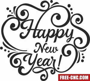 Happy new year wall sign - Download free dxf for cnc plasma cutting