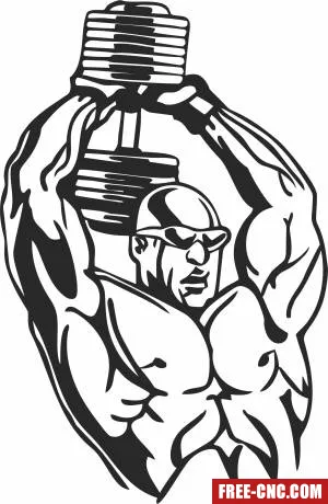 Tricep muscle bodybuilding wokouts clipart - Download free dxf for cnc plasma cutting