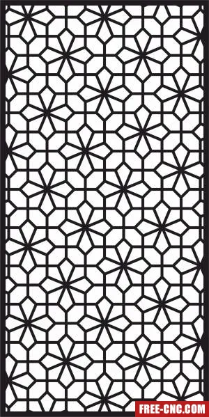 Geometric decorative panel wall screen pattern - Free dxf for laser cutting and plasma