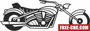 Harley davidson motorbike clipart - Free dxf download