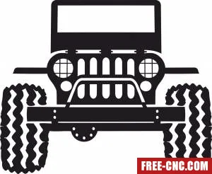 Jeep front - Free dxf for laser cutting and plasma