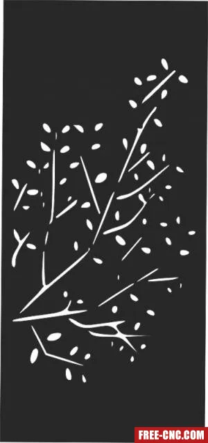 Decorative braches panels for doors wall screen pattern - free dxf download