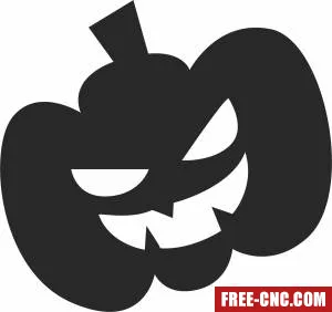 Angry halloween pumpkin art - Free dxf files ready to cut