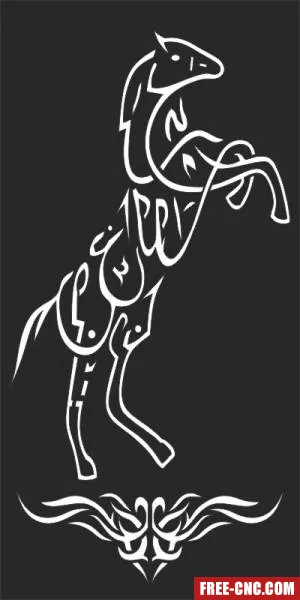 Horse decorative panel door pattern - free dxf download
