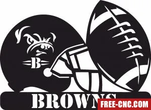 Cleveland browns nfl helmet logo - free dxf download