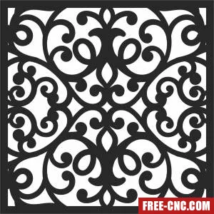 Screen decorative wall door screen - Free dxf for laser cutting and plasma