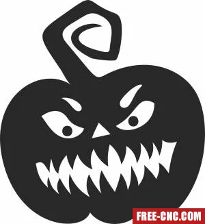 Angry pumpkin halloween art - Download free dxf for cnc plasma cutting