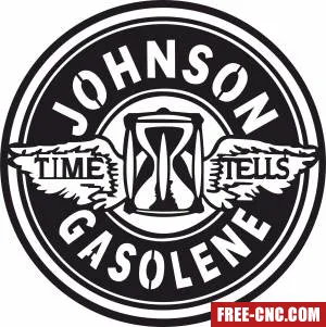 Johnson gasolene porcelain sign oil gas pump - Free dxf files ready to cut