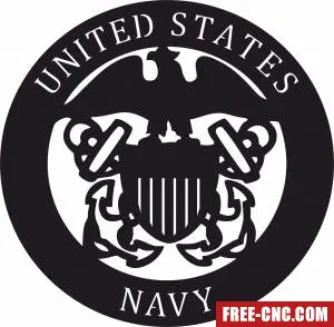 United states navy logo - Free dxf for laser cutting and plasma