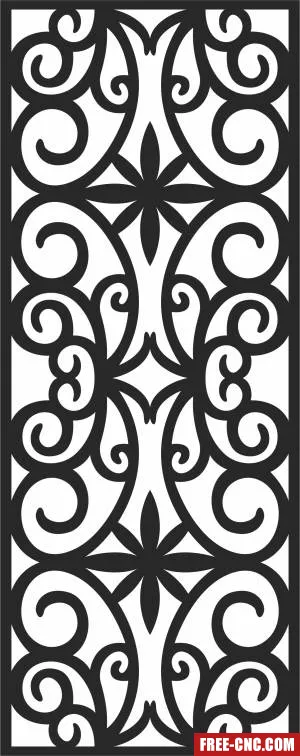 Decorative floral pattern screen door - Download free dxf for cnc plasma cutting