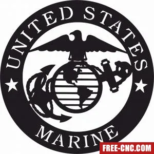 United states marine logo - free dxf download