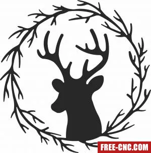 Deer ornaments christmas wall decor - Free dxf files ready to cut