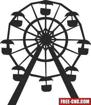 Ferris wheel park clipart - Download free dxf for cnc plasma cutting