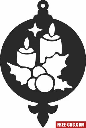 Christmas candle ornament - Free dxf for laser cutting and plasma