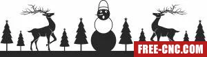 Christmas deer santa trees - Free dxf files ready to cut