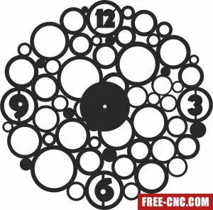 Circles wall vinyl clock - Download free dxf for cnc plasma cutting