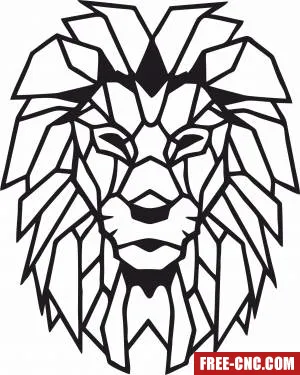 Lion polygon art wall geometric - free dxf download