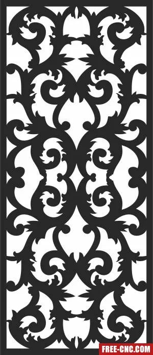 Decorative pattern screen door - Free dxf files ready to cut