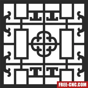 Screen door screen decorative wall - Free dxf download