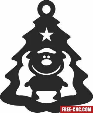 Christmas tree deer clipart - Free dxf for laser cutting and plasma