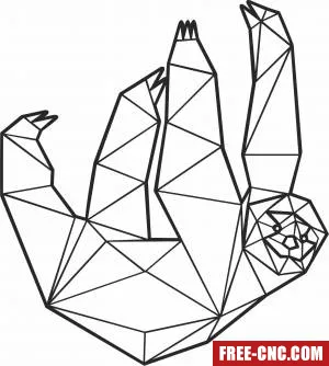 Sloth hanging polygonal - Download free dxf for cnc plasma cutting